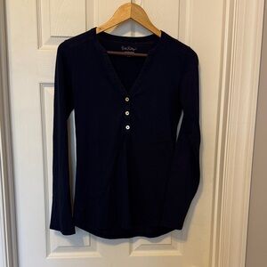 Lilly Pulitzer Navy Long-Sleeve Henley Top